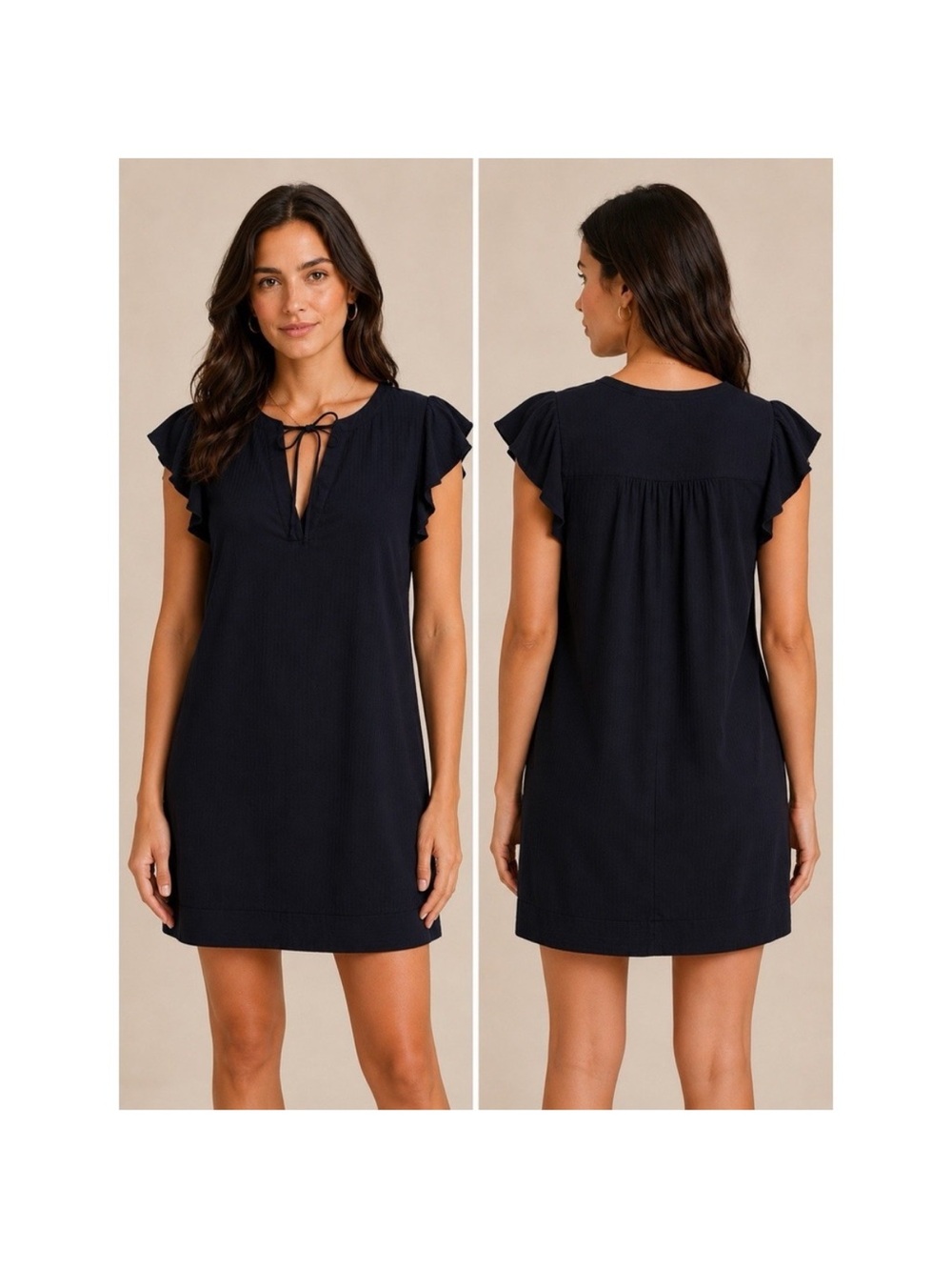 Vineyard Vines Performance Jet Black Harbor Flutter Tunic Dress